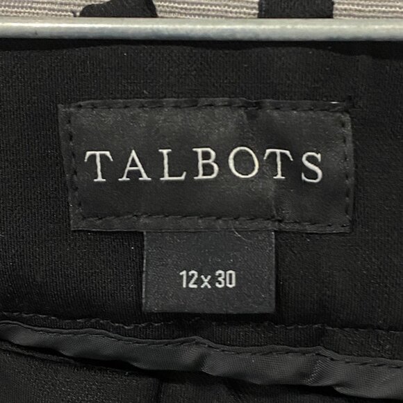 Talbots Dress Pants Womens 12 32x30 Black Nylon Tapered Office Trousers - Picture 12 of 15